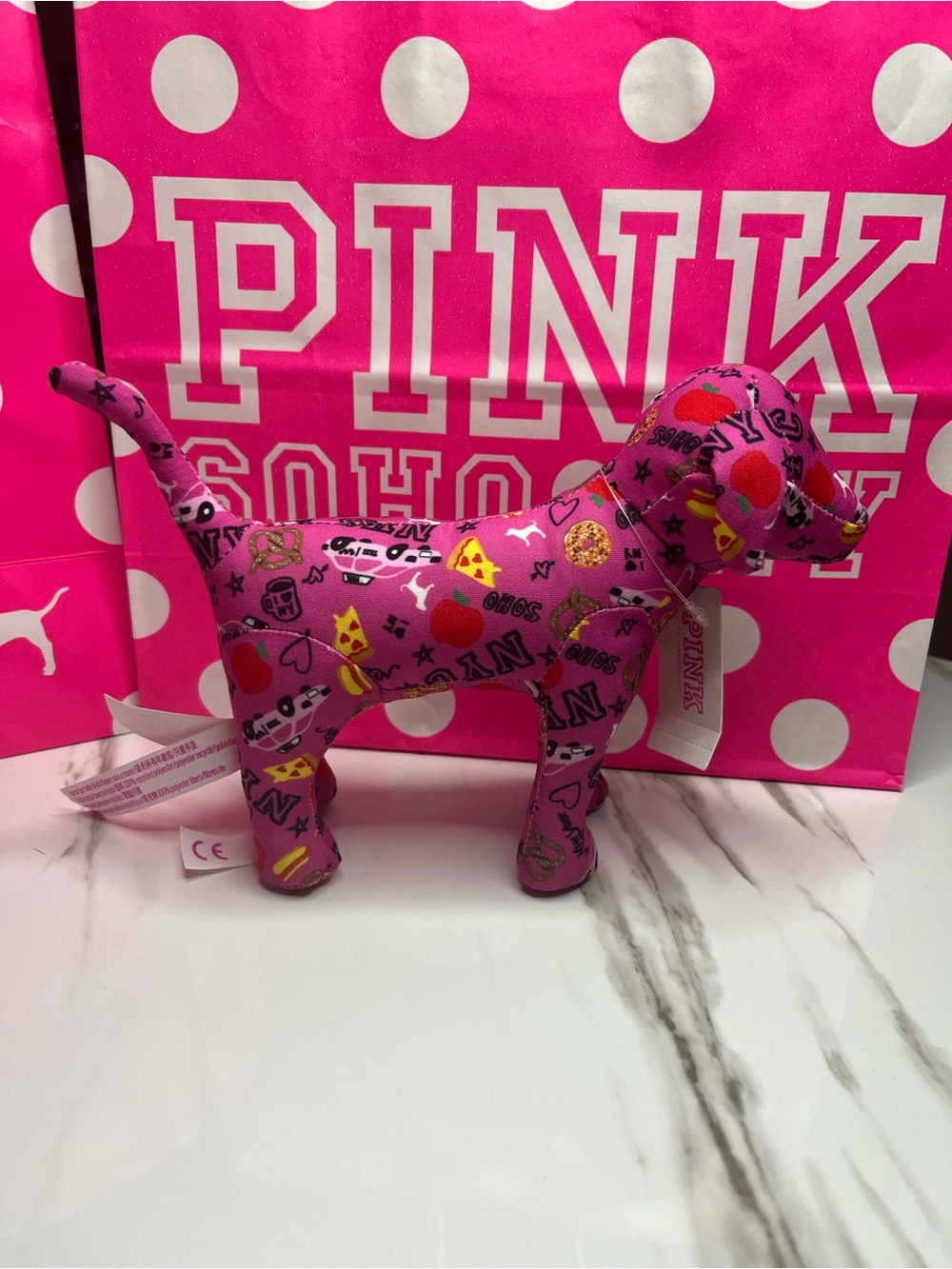 NWT VICTORIA’S SECRET PINK SOHO EXCLUSIVE PRETZEL,TAXI, PIZZA ETC PRINT